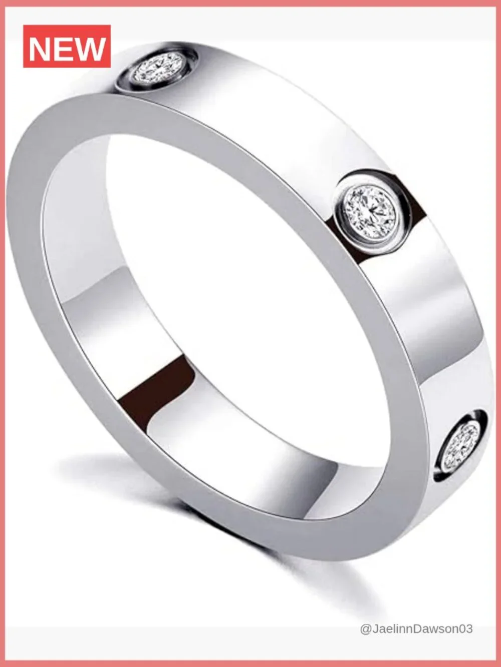 18K Gold-Plated Stainless Steel Promise Ring for Women